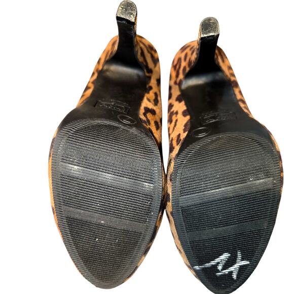 Wasabi 7 Platform Cheeta Print Brown Women's Shoe Stilettoes 4 1/2 High Heel - Picture 5 of 8